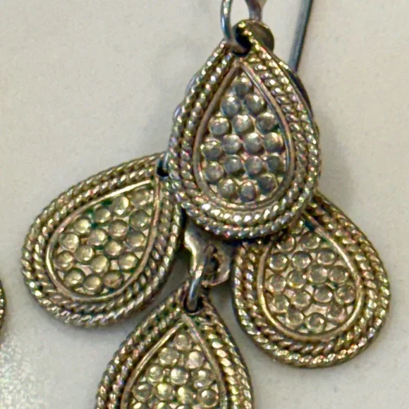 Anna Beck Gold and Silver Teardrop Earrings - Picture 3 of 3